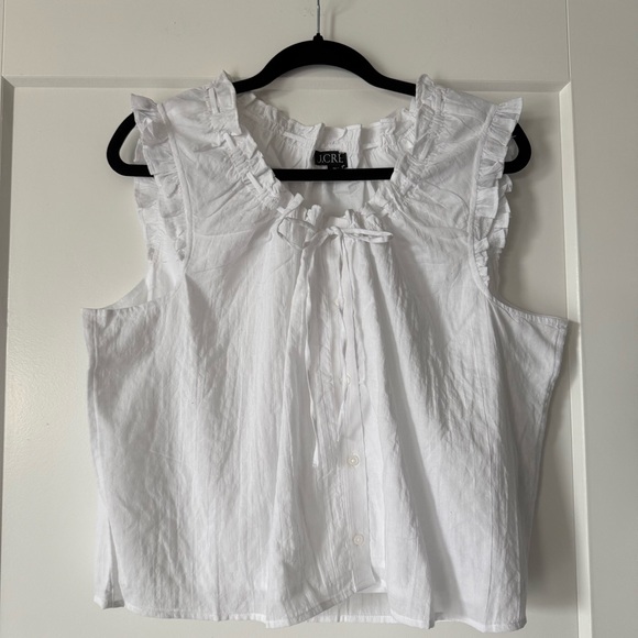 J. Crew Tops - NWT J.Crew White Ruffle Tie-Front Cotton Camisole